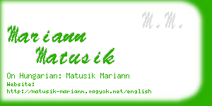 mariann matusik business card